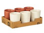 Vessia Verre Café au Lait Assortis Marron Beige 300 ml Céramique Faïence Finition Mate 8x10x8 cm (Set de 24)