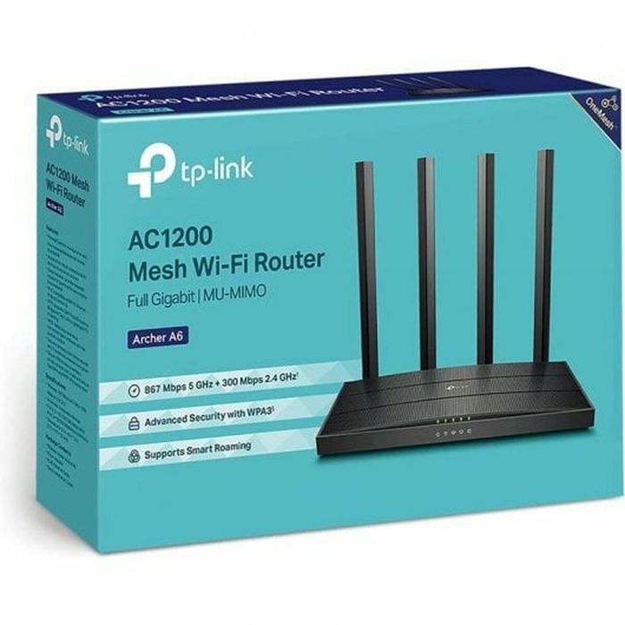 TP-LINK Routeur Wi-Fi Archer C6 V4.0 AC1200 Dual Band Gigabit, 4 Antennes, Noir - Modèle ARCHER C6 V4