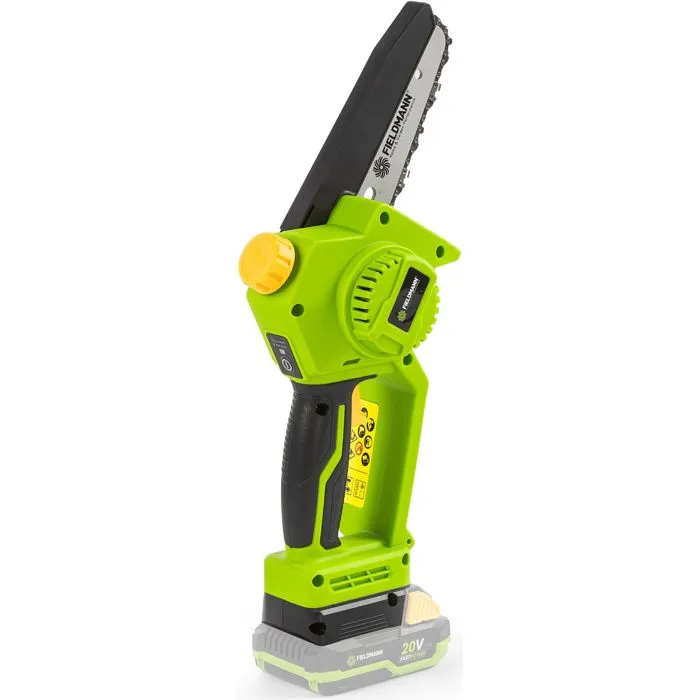 Fieldmann Tronçonneuse sans fil Mini 20V - Guide-chaîne 127 mm - Vitesse 11 m/s - Idéale élagage jardinage Fieldmann Tronçonneuse sans fil Mini 20V - Guide-chaîne 127 mm - Vitesse 11 m/s - Idéale élagage jardinage