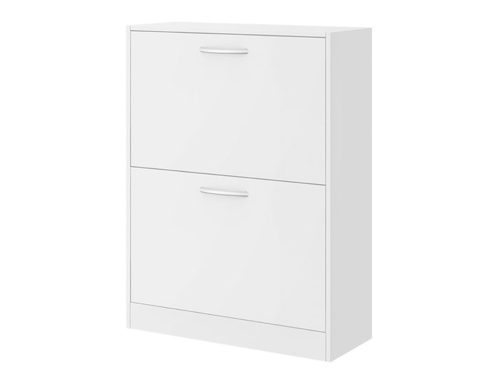 Giftdecor Meuble à chaussures en bois 2 étages blanc 60 x 80 x 24 cm