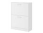 Giftdecor Meuble à chaussures en bois 2 étages blanc 60 x 80 x 24 cm