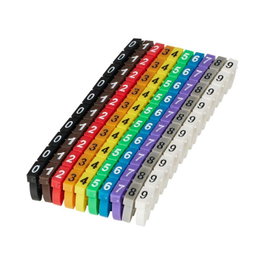 MicroConnect Clips de Marquage de Câbles Numérotés 0-9, Lot de 10, Diamètre 6-10mm