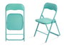 Giftdecor Chaise Pliante PVC Vert 88 x 6.5 x 45 cm (Set de 6)