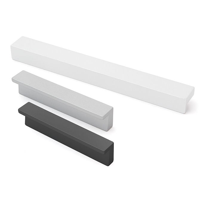 HERRAJES ALK Tirador Zamak Modelo Tizam Gris RAL, Blanco Mate, Negro Mate - Distancia 64 mm