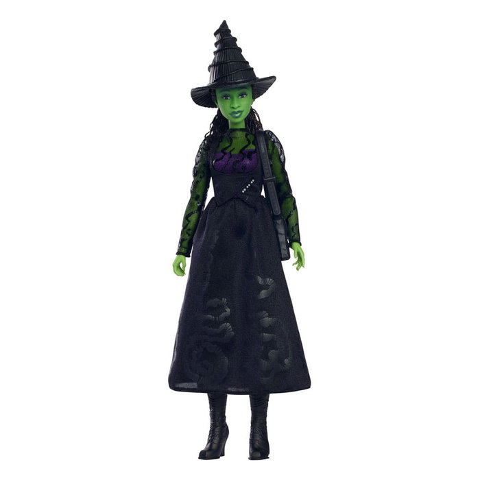 Wicked (Mattel) Poupée Elphaba avec peau verte, cheveux noirs, robe amovible et accessoires - HXT62 - Figurine inspirée du film Wicked (Mattel) Poupée Elphaba avec peau verte, cheveux noirs, robe amovible et accessoires - HXT62 - Figurine inspirée du film