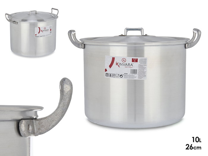Kinvara Marmite en Aluminium 26 cm 10 L Argent (Set de 4) Kinvara Marmite en Aluminium 26 cm 10 L Argent (Set de 4)
