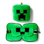 PUCKATOR Oreiller de voyage avec masque de nuit, forme Creeper, licence Minecraft, en polyester et spandex, dimensions 15,5 x 15,5 x 8,5 cm