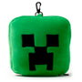 PUCKATOR Oreiller de voyage avec masque de nuit, forme Creeper, licence Minecraft, en polyester et spandex, dimensions 15,5 x 15,5 x 8,5 cm