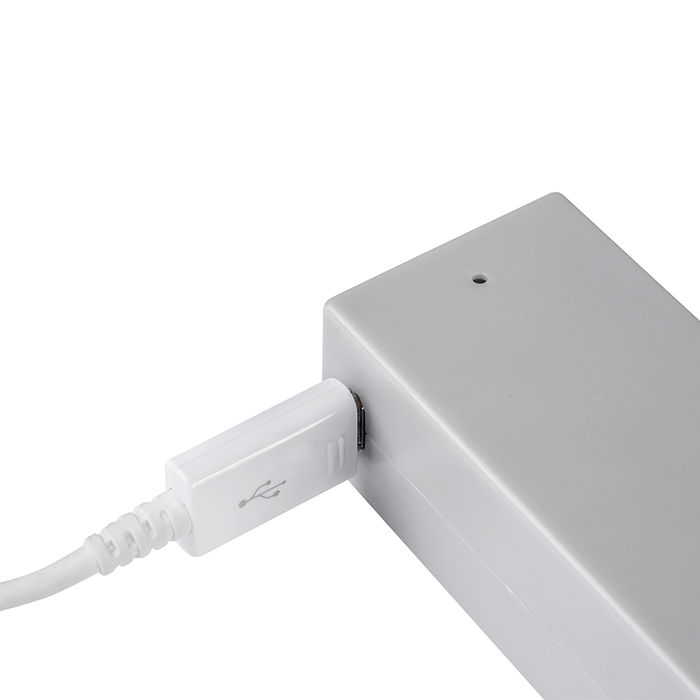 Emuca barre de penderie pour armoire Castor avec lumière LED, batterie amovible et détecteur de mouvement, 708, Anodisé mat.