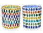 GIFTDECOR Lot de 24 porte-bougies ronds motif losange multicolore