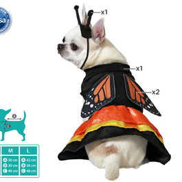 Déguisement pour Chien Papillon - Taille S - Orange en Polyester pour Célébration ou Fête d'Animaux