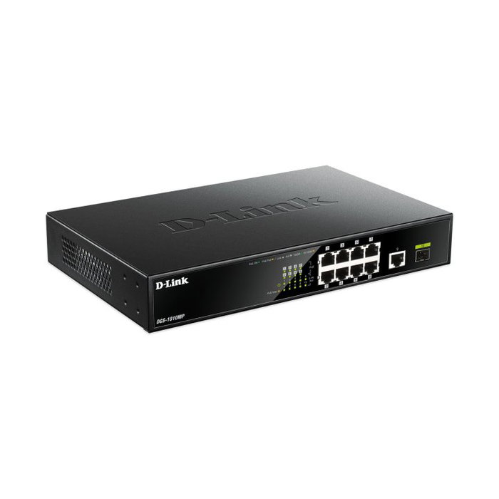 D-Link DGS-1010MP Switch 8 ports Gigabit PoE+ 1 port SFP 125W non géré rackable 1U noir D-Link DGS-1010MP Switch 8 ports Gigabit PoE+ 1 port SFP 125W non géré rackable 1U noir
