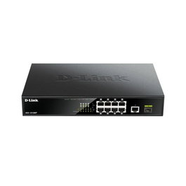 D-Link DGS-1010MP Switch 8 ports Gigabit PoE+ 1 port SFP 125W non géré rackable 1U noir