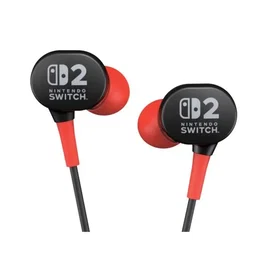 Power A - Écouteurs filaires pour Nintendo Switch 2 avec son immersif et confortables - Noir et Rouge