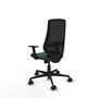 Chaise Mardos Synchro 4 positions tissu Vert foncé Maille Noir Base en nylon noir Accoudoir 1D Sans appui-tête Roulettes 65mm nylon