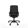 Chaise Mardos Synchro 4 positions tissu Vert foncé Maille Noir Base en nylon noir Accoudoir 1D Sans appui-tête Roulettes 65mm nylon
