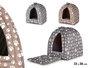 Mascow Gatera pour chat avec empreintes 2 couleurs mélangées 33x38x33 cm Plastique Gris et Marron (Set de 6)