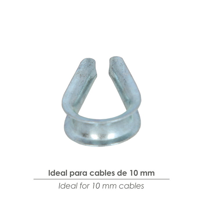 WOLFPACK LINEA PROFESIONAL Cosse-cœur zinguée pour câble 10 mm