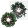 Bambasy Couronne de Noël Baliti effet neige avec if et pommes de pin, Ø50cm