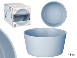 VESSIA Plat creux lisse bleu 15 cm en céramique de 24 pièces de type lot de vente en gros
