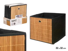 KIPIT Boîte organisatrice pliable en bambou, Marron