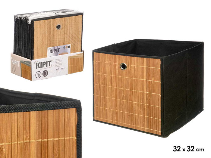 Kipit Boîte Pliable Organisatrice Bambou Noir 32x32x1.5 cm (Set de 24) Kipit Boîte Pliable Organisatrice Bambou Noir 32x32x1.5 cm (Set de 24)