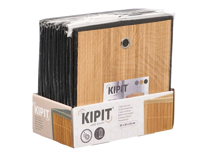 Kipit Boîte Pliable Organisatrice Bambou Noir 32x32x1.5 cm (Set de 24) Kipit Boîte Pliable Organisatrice Bambou Noir 32x32x1.5 cm (Set de 24)