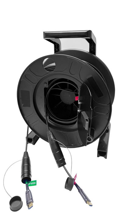Vivolink Câble optique HDMI 4K blindé 70 m sur tambour - HDMI 2.0, 18 Gbps, HDR, HDCP 2.2 Vivolink Câble optique HDMI 4K blindé 70 m sur tambour - HDMI 2.0, 18 Gbps, HDR, HDCP 2.2
