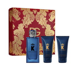 Dolce & Gabbana K Eau de Parfum Coffret Homme 3 pièces - Vaporisateur 100 ml, Gel Douche 50 ml, Baume Après-Rasage 50 ml