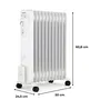 Oceanic Radiateur Électrique à Bain d'Huile 2500W Blanc, 3 Puissances (1000/1500/2500W), 11 Éléments, Mobile avec Sécurité Anti-Renversement