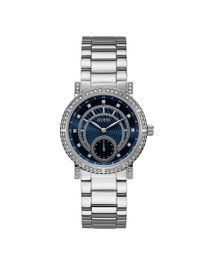 Guess W1006L1 avec cadran bleu et bracelet argenté