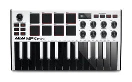 AKAIPRO MPK Mini MK3 White - Contrôleur MIDI 25 touches, pads MPC, arpégiateur, USB-B, NKS