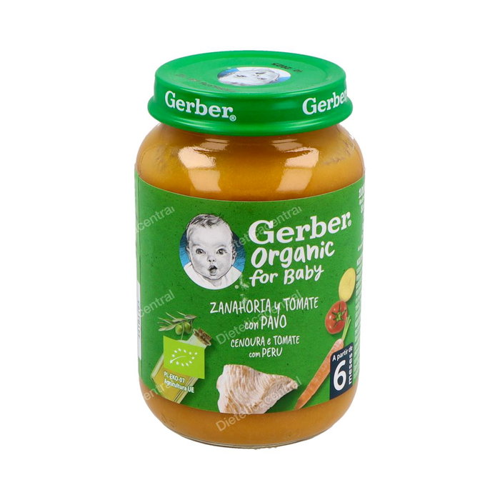 GERBER Org Zanah Tom Pavo 190 G - Purée Bio Carotte et Dinde 190 g GERBER Org Zanah Tom Pavo 190 G - Purée Bio Carotte et Dinde 190 g