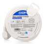 Edm Base multiple ronde 5 prises 2P+T Schuko avec interrupteur, 1,5 m câble H05VV-F 3G1,5mm², 16A 250V, blanc