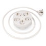 Edm Base multiple ronde 5 prises 2P+T Schuko avec interrupteur, 1,5 m câble H05VV-F 3G1,5mm², 16A 250V, blanc