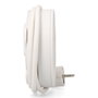 Edm Base multiple ronde 5 prises 2P+T Schuko avec interrupteur, 1,5 m câble H05VV-F 3G1,5mm², 16A 250V, blanc