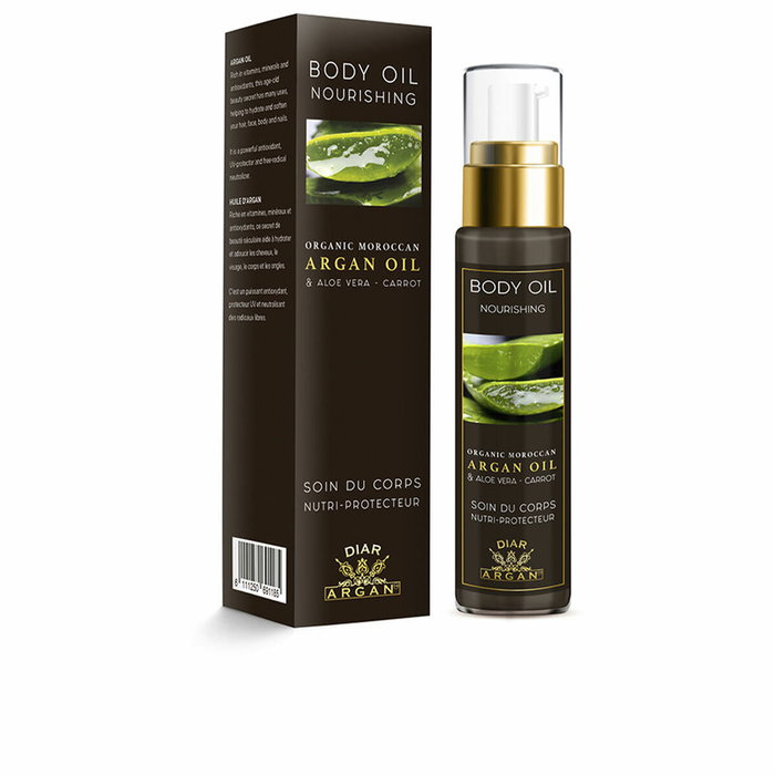 Diar Argan Huile Corporelle Nourrissante Argan, Aloe Vera et Carotte 50 ml