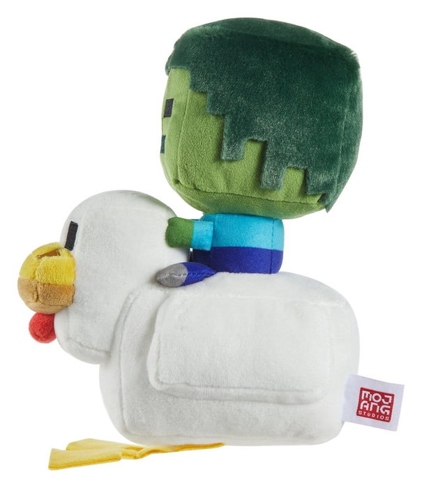 Mattel Peluche Minecraft Chicken Jockey 20 cm – Jouet en peluche super doux pour enfants dès 3 ans, multilingue