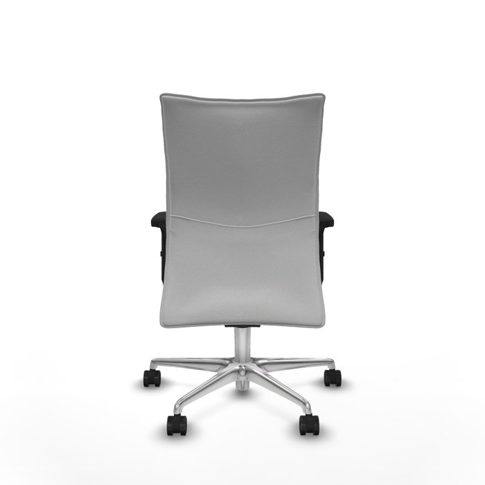 Piqueras Y Crespo Chaise de bureau Albacete blanche avec mécanisme synchrone et base aluminium Piqueras Y Crespo Chaise de bureau Albacete blanche avec mécanisme synchrone et base aluminium