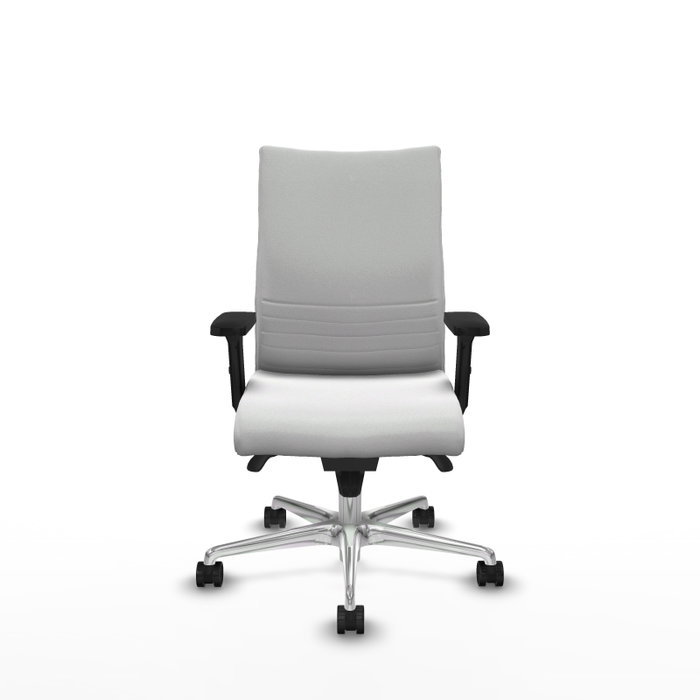 Piqueras Y Crespo Chaise de bureau Albacete blanche avec mécanisme synchrone et base aluminium Piqueras Y Crespo Chaise de bureau Albacete blanche avec mécanisme synchrone et base aluminium