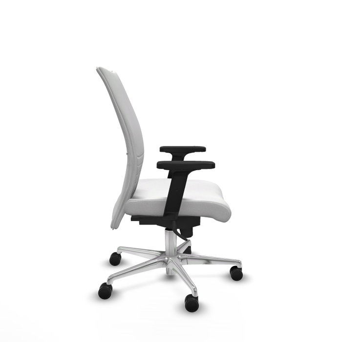 Piqueras Y Crespo Chaise de bureau Albacete blanche avec mécanisme synchrone et base aluminium Piqueras Y Crespo Chaise de bureau Albacete blanche avec mécanisme synchrone et base aluminium