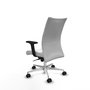 Piqueras Y Crespo Chaise de bureau Albacete blanche avec mécanisme synchrone et base aluminium