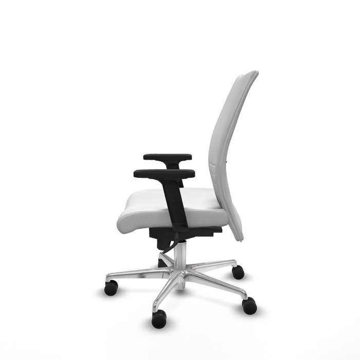 Piqueras Y Crespo Chaise de bureau Albacete blanche avec mécanisme synchrone et base aluminium Piqueras Y Crespo Chaise de bureau Albacete blanche avec mécanisme synchrone et base aluminium