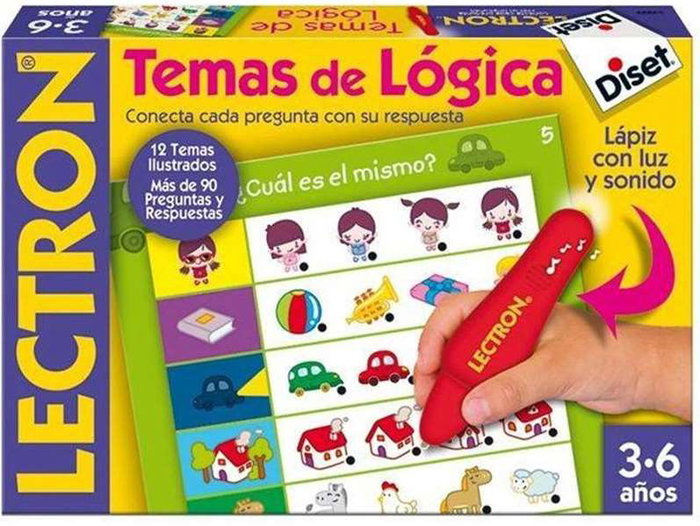 Diset Lectron Lapiz Temas De Logica - Jeu éducatif électronique avec stylo interactif sur les thèmes de la logique - Dès 3 ans - Langue du produit : espagnol Diset Lectron Lapiz Temas De Logica - Jeu éducatif électronique avec stylo interactif sur les thèmes de la logique - Dès 3 ans - Langue du produit : espagnol