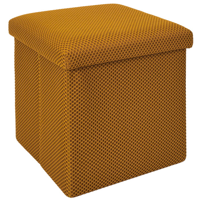 Home Deco Factory CAJA-PUF PLEGABLE ATOM MOSTAZA Home Deco Factory CAJA-PUF PLEGABLE ATOM MOSTAZA