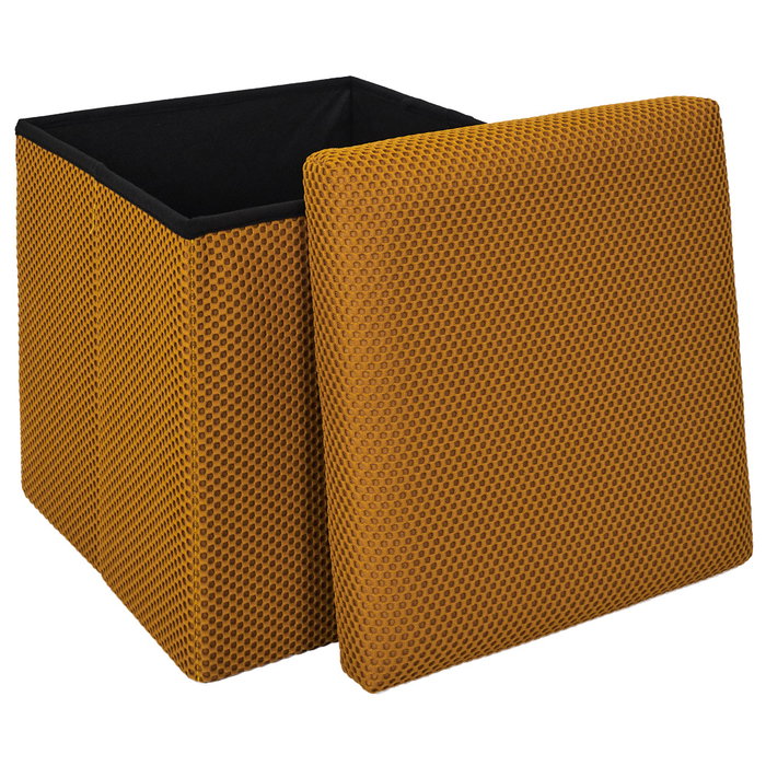 Home Deco Factory CAJA-PUF PLEGABLE ATOM MOSTAZA Home Deco Factory CAJA-PUF PLEGABLE ATOM MOSTAZA