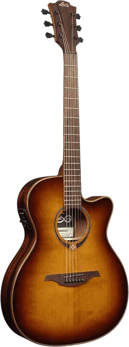 LAG Guitare Acoustique Auditorium Slim Cutaway Tramontane 118 A/E - Shadow Brown