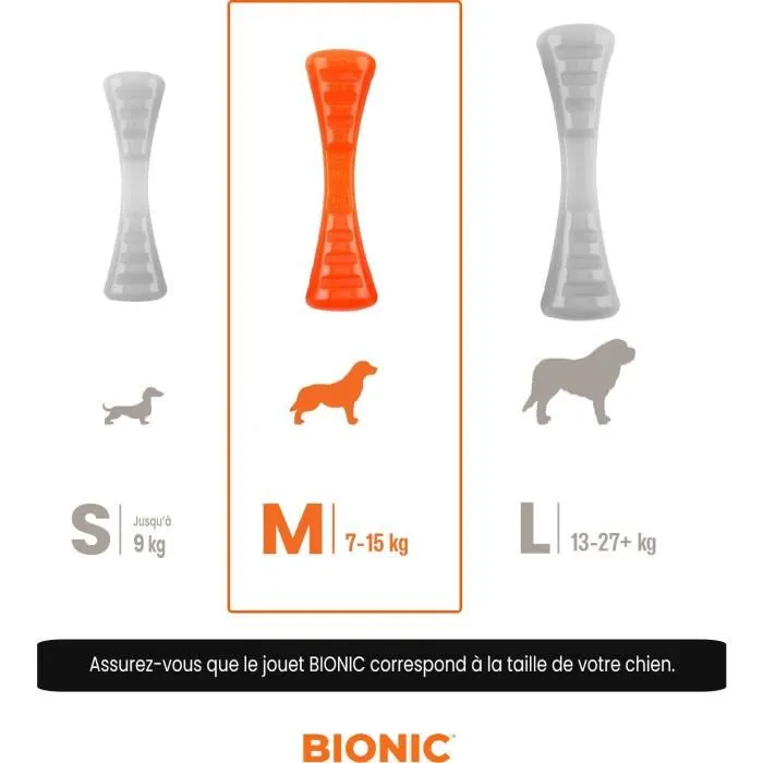 Bionic Bâton à mâcher pour chien BIONIC Urban Stick, en caoutchouc résistant, sans plomb/BPA/phtalates, taille Medium 23 cm, pour chiens 7-15 kg Bionic Bâton à mâcher pour chien BIONIC Urban Stick, en caoutchouc résistant, sans plomb/BPA/phtalates, taille Medium 23 cm, pour chiens 7-15 kg