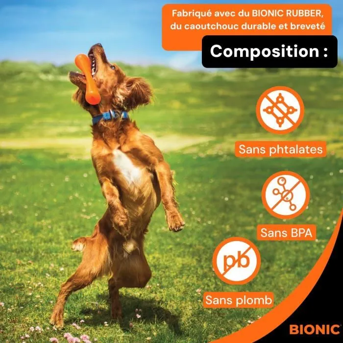 Bionic Bâton à mâcher pour chien BIONIC Urban Stick, en caoutchouc résistant, sans plomb/BPA/phtalates, taille Medium 23 cm, pour chiens 7-15 kg Bionic Bâton à mâcher pour chien BIONIC Urban Stick, en caoutchouc résistant, sans plomb/BPA/phtalates, taille Medium 23 cm, pour chiens 7-15 kg