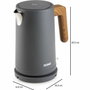 Domo Bouilloire électrique DO9268WK Noir et bois, 1,7 L